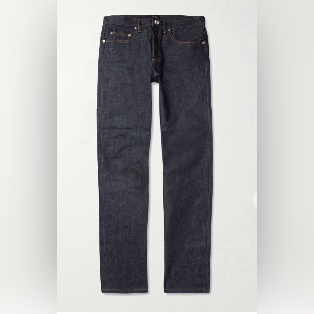 A.P.C. New Standard Dry Selvedge Denim Jeans Men's Indigo Blue Jeans.